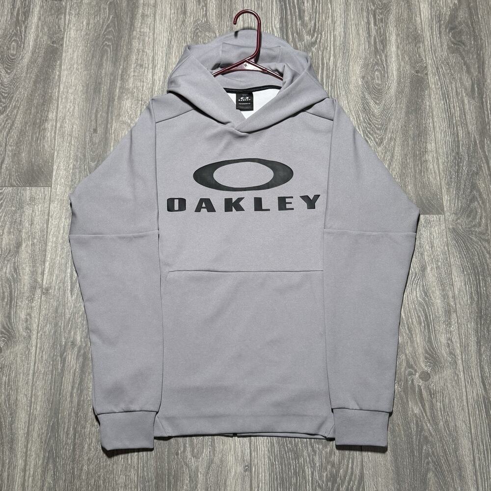 Vintage 90s Y2K Oakley Software Center Logo Grey Hoodie Sweatshirt Mens Small